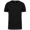 MEN'S SHORT-SLEEVED V-NECK T-SHIRT Black (Vyberte barvu černá, Velikost 4XL)