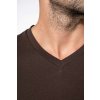 MEN'S SHORT-SLEEVED V-NECK T-SHIRT Black (Vyberte barvu černá, Velikost 4XL)
