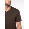 MEN'S SHORT-SLEEVED V-NECK T-SHIRT Black (Vyberte barvu černá, Velikost 4XL)