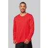 MEN'S LONG-SLEEVED SPORTS T-SHIRT Red (Vyberte barvu červená, Velikost S)