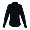 WOMEN'S STRETCH-FIT COTTON POPLIN LONG SLEEVE SHIRT Black (Vyberte barvu černá, Velikost XS)