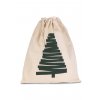 COTTON BAG WITH CHRISTMAS TREE DESIGN AND DRAWCORD CLOSURE Black (Vyberte barvu černá, Velikost U)