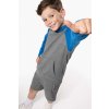 KIDS' TWO-TONE HOODED SWEATSHIRT Grey Heather/Black (Vyberte barvu šedá žíhaná / černá, Velikost 6/8)