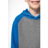 KIDS' TWO-TONE HOODED SWEATSHIRT Grey Heather/Black (Vyberte barvu šedá žíhaná / černá, Velikost 6/8)