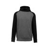 KIDS' TWO-TONE HOODED SWEATSHIRT Grey Heather/Black (Vyberte barvu šedá žíhaná / černá, Velikost 6/8)
