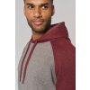 ADULT TWO-TONE HOODED SWEATSHIRT Grey Heather/Black (Vyberte barvu šedá žíhaná / černá, Velikost XS)