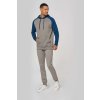 ADULT TWO-TONE HOODED SWEATSHIRT Grey Heather/Black (Vyberte barvu šedá žíhaná / černá, Velikost XS)