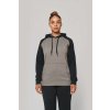 ADULT TWO-TONE HOODED SWEATSHIRT Grey Heather/Black (Vyberte barvu šedá žíhaná / černá, Velikost XS)