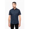 SHORT-SLEEVED COTTON/ELASTANE SHIRT Zinc (Vyberte barvu zinek šedá, Velikost S)