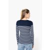 LADIES’ LONG-SLEEVED BRETON STRIPE TOP Striped White/Navy (Vyberte barvu pruhovaná bílá / námořnická modrá, Velikost S)