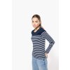 LADIES’ LONG-SLEEVED BRETON STRIPE TOP Striped White/Navy (Vyberte barvu pruhovaná bílá / námořnická modrá, Velikost S)