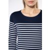 LADIES’ LONG-SLEEVED BRETON STRIPE TOP Striped White/Navy (Vyberte barvu pruhovaná bílá / námořnická modrá, Velikost S)