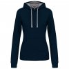 LADIES’ CONTRAST HOODED SWEATSHIRT Black/Fine Grey (Vyberte barvu černá / jemně šedá, Velikost XS)