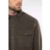 SHERPA-LINED FLEECE OVERSHIRT Dark Khaki/Storm Grey (Vyberte barvu tmavě khaki / šedá bouře, Velikost S)
