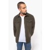 SHERPA-LINED FLEECE OVERSHIRT Dark Khaki/Storm Grey (Vyberte barvu tmavě khaki / šedá bouře, Velikost S)
