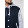 UNISEX TEDDY JACKET WITH HOOD Oxford Grey/Navy/White (Vyberte barvu Oxford šedá / námořnická modrá / bílá, Velikost XS)