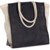 SHOPPING BAG WITH MESH GUSSET Black/Natural (Vyberte barvu černá / přírodní, Velikost U)