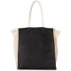 SHOPPING BAG WITH MESH GUSSET Black/Natural (Vyberte barvu černá / přírodní, Velikost U)