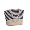 JUTE CANVAS DUFFEL SHOPPING BAG Natural/Navy (Vyberte barvu přírodní / námořnická modrá, Velikost U)