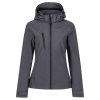 WOMEN'S VENTURER 3 LAYER HOODED PRINTABLE SOFTSHELL JACKET Black/Black (Vyberte barvu černá / černá, Velikost 10 (S))