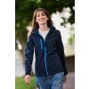 WOMEN'S VENTURER 3 LAYER HOODED PRINTABLE SOFTSHELL JACKET Black/Black (Vyberte barvu černá / černá, Velikost 10 (S))