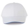 OEKOTEX CERTIFIED 6 PANELS CAP WITH SANDWICH PEAK Black/White (Vyberte barvu černá / bílá, Velikost U)