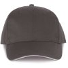 OEKOTEX CERTIFIED 6 PANELS CAP WITH SANDWICH PEAK Black/White (Vyberte barvu černá / bílá, Velikost U)