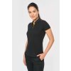 LADIES' SHORT-SLEEVED CONTRASTING DAYTODAY POLO SHIRT Navy/Fluorescent Yellow (Vyberte barvu Navy/Fluorescent Yellow, Velikost S)