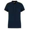 LADIES' SHORT-SLEEVED CONTRASTING DAYTODAY POLO SHIRT Navy/Fluorescent Yellow (Vyberte barvu Navy/Fluorescent Yellow, Velikost S)