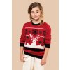 KIDS’ CREW NECK CHRISTMAS JUMPER Cherry Red (Vyberte barvu třešňová červená, Velikost 4/6)
