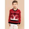 KIDS’ CREW NECK CHRISTMAS JUMPER Cherry Red (Vyberte barvu třešňová červená, Velikost 4/6)