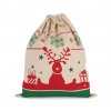 DRAWSTRING BAG WITH CHRISTMAS PATTERNS Natural (Vyberte barvu přírodní, Velikost U)