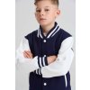 KIDS VARSITY JACKET Jet Black/White (Vyberte barvu tryskáčově černá / bílá, Velikost 5/6)