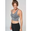 LADIES' SEAMLESS ADJUSTABLE SPORTS BRA Storm Grey Melange (Vyberte barvu šedá bouře melír, Velikost S/M)