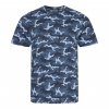 CAMO T Blue Camo (Vyberte barvu modrá kamufláž, Velikost S)