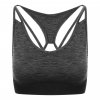 GIRLIE CROSS BACK CROP TOP Black Slate Melange (Vyberte barvu černá břidlicová žíhaná, Velikost S)