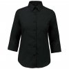 LADIES' 3/4 SLEEVED SHIRT Black (Vyberte barvu černá, Velikost XS)