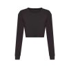 WOMEN'S L/S CROPPED T Heather Black (Vyberte barvu černá žíhaná, Velikost XS)
