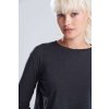 WOMEN'S L/S CROPPED T Heather Black (Vyberte barvu černá žíhaná, Velikost XS)