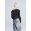 WOMEN'S L/S CROPPED T Heather Black (Vyberte barvu černá žíhaná, Velikost XS)