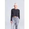 WOMEN'S L/S CROPPED T Heather Black (Vyberte barvu černá žíhaná, Velikost XS)
