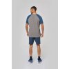 ADULT TRIBLEND TWO-TONE SPORTS SHORT-SLEEVED T-SHIRT Grey Heather/Black Heather (Vyberte barvu šedá žíhaná / černá žíhaná, Velikost S)