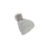 KNITTED BOBBLE BEANIE IN RECYCLED YARN Light Grey Heather (Vyberte barvu světle šedá žíhaná, Velikost U)