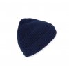 KNITTED BEANIE WITH RECYCLED YARN Dark Indigo Heather (Vyberte barvu Dark Indigo Heather, Velikost U)