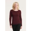 SOL'S MAJESTIC - WOMEN'S ROUND COLLAR LONG SLEEVE T-SHIRT Deep Black (Vyberte barvu hlubinná černá, Velikost L)
