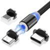 eng pl Wozinsky Magnetic Cable USB micro USB USB Typ C Lightning 1m with LED light black WMC 01 55998 6