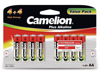 Alkalická batéria 1,5V, sada Mignon, Camelion Plus, 8kusov