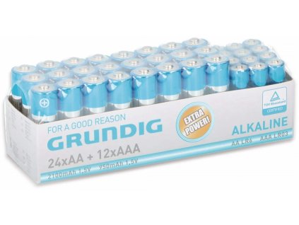 Alkalická batéria sada 1,5 V, Mignon a Mikro Grundigr,36ks