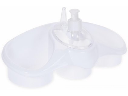 Dávkovač mydla s organizérom,250ml, biely