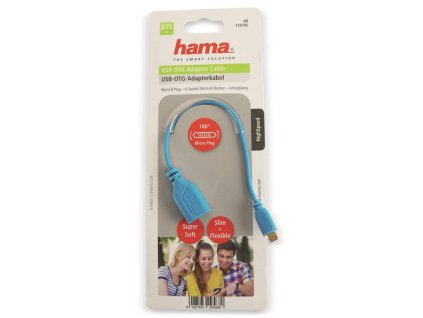 HAMA Micro-USB OTG kábel 135705, Flexi-Slim, modrý, 0,15 m